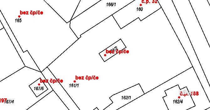 Praskačka 40302024 na parcele st. 161/2 v KÚ Praskačka, Katastrální mapa