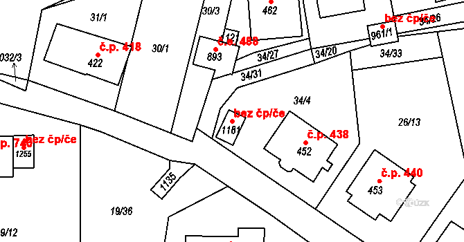 Krupka 43299024 na parcele st. 1181 v KÚ Bohosudov, Katastrální mapa