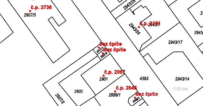 Teplice 45122024 na parcele st. 2907/4 v KÚ Teplice, Katastrální mapa