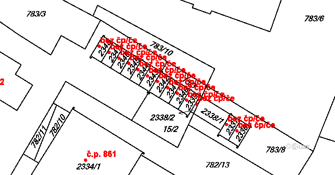 Jičín 45672024 na parcele st. 2341 v KÚ Jičín, Katastrální mapa