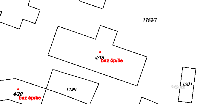 Nihošovice 47286024 na parcele st. 4/18 v KÚ Nihošovice, Katastrální mapa