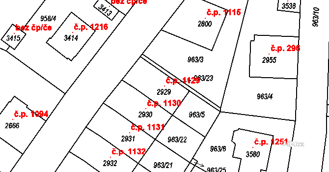Sušice II 1129, Sušice na parcele st. 2929 v KÚ Sušice nad Otavou, Katastrální mapa