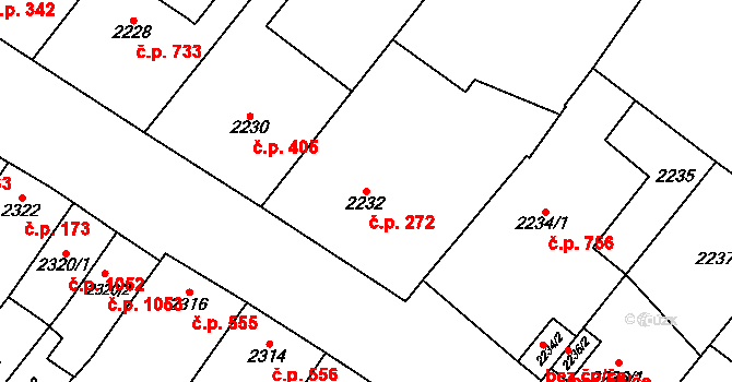Pohořelice 272 na parcele st. 2232 v KÚ Pohořelice nad Jihlavou, Katastrální mapa