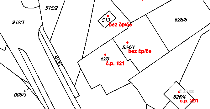 Janovice 121, Rýmařov na parcele st. 520 v KÚ Janušov, Katastrální mapa
