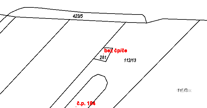 Choťánky 146983025 na parcele st. 281 v KÚ Choťánky, Katastrální mapa