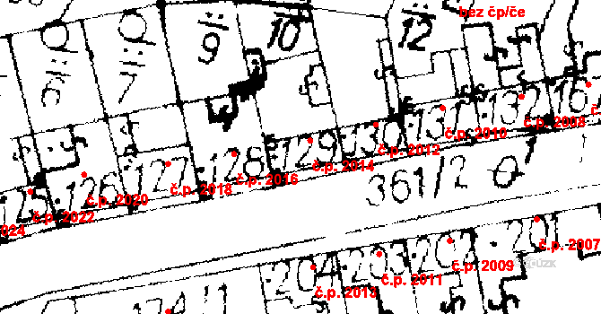 Podlusky 2014, Roudnice nad Labem na parcele st. 129 v KÚ Podlusky, Katastrální mapa