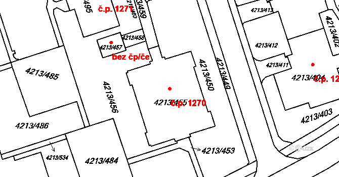 Lutyně 1270, Orlová na parcele st. 4213/455 v KÚ Horní Lutyně, Katastrální mapa