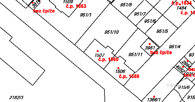 Předměstí 1560, Svitavy na parcele st. 1507 v KÚ Svitavy-předměstí, Katastrální mapa