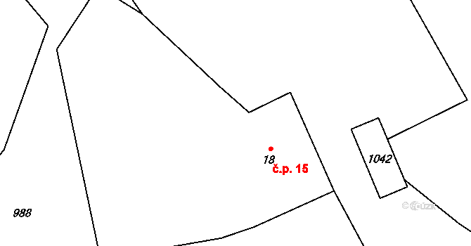 Čeraz 15, Vesce na parcele st. 18 v KÚ Čeraz, Katastrální mapa