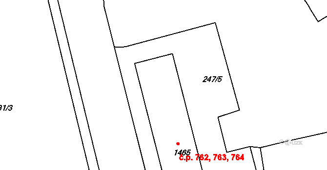 Hostinné 762,763,764 na parcele st. 1465 v KÚ Hostinné, Katastrální mapa