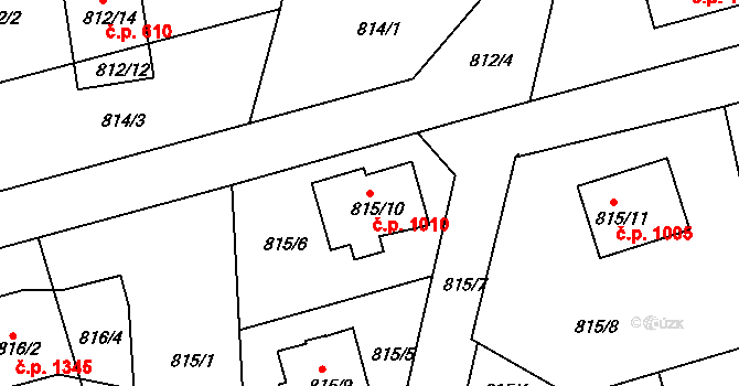 Frýdlant 1010, Frýdlant nad Ostravicí na parcele st. 815/10 v KÚ Frýdlant nad Ostravicí, Katastrální mapa