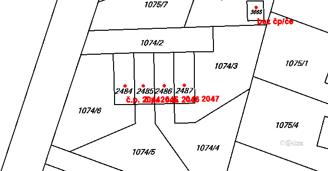 Dvůr Králové nad Labem 2046 na parcele st. 2486 v KÚ Dvůr Králové nad Labem, Katastrální mapa