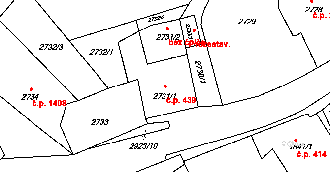 Rumburk 1 439, Rumburk na parcele st. 2731/1 v KÚ Rumburk, Katastrální mapa