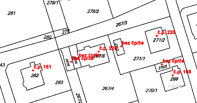 Liberec IX-Janův Důl 228, Liberec na parcele st. 267/8 v KÚ Janův Důl u Liberce, Katastrální mapa