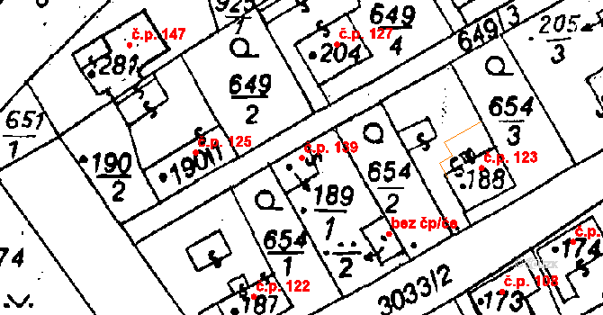 Poříčí nad Sázavou 139 na parcele st. 189/1 v KÚ Poříčí nad Sázavou, Katastrální mapa