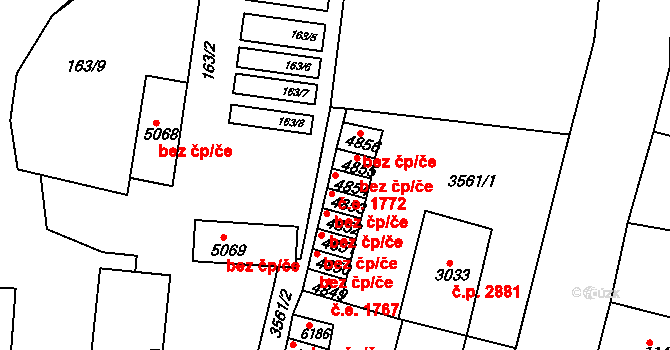 Havlíčkův Brod 1772 na parcele st. 4854 v KÚ Havlíčkův Brod, Katastrální mapa