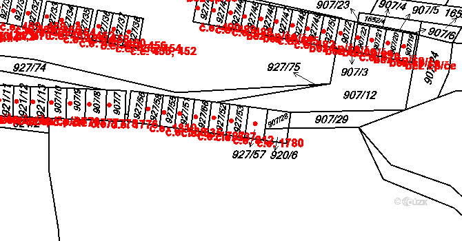 Teplické Předměstí 812, Bílina na parcele st. 927/53 v KÚ Bílina, Katastrální mapa