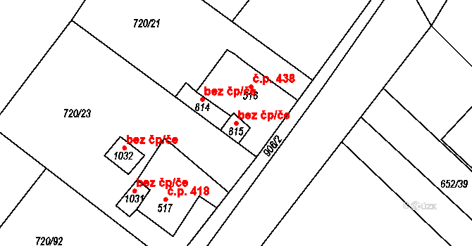Osek 39148025 na parcele st. 815 v KÚ Osek u Duchcova, Katastrální mapa