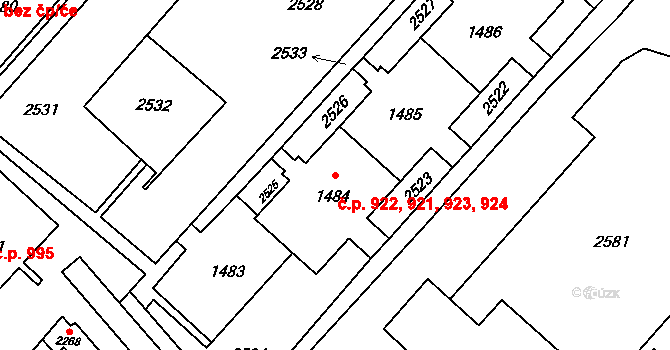 Kateřinky 921,922,923,924, Opava na parcele st. 1484 v KÚ Kateřinky u Opavy, Katastrální mapa