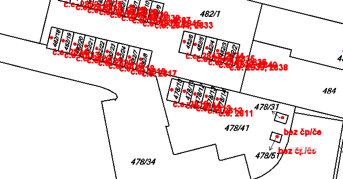 Ústí nad Labem-centrum 2815, Ústí nad Labem na parcele st. 478/10 v KÚ Ústí nad Labem, Katastrální mapa