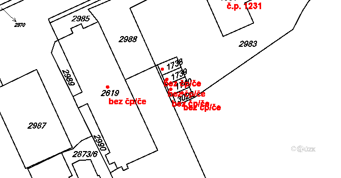 Choceň 45501025 na parcele st. 1740 v KÚ Choceň, Katastrální mapa