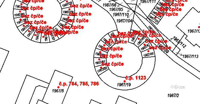 Praha 46143025 na parcele st. 1967/52 v KÚ Kbely, Katastrální mapa