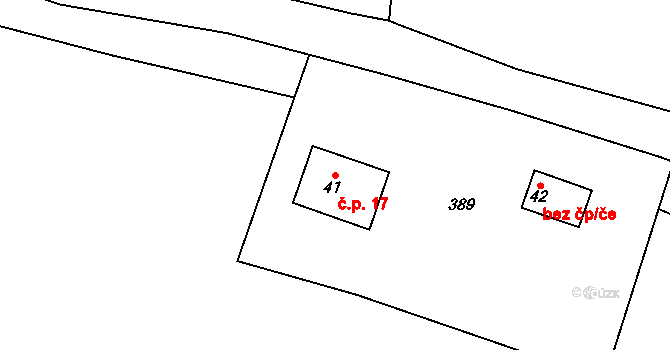 Horní Kožlí 17, Vlachovo Březí na parcele st. 41 v KÚ Horní Kožlí, Katastrální mapa