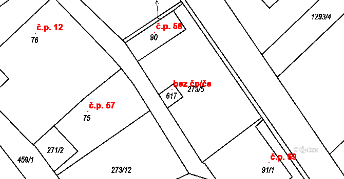 Zbilidy 147813026 na parcele st. 617 v KÚ Zbilidy, Katastrální mapa