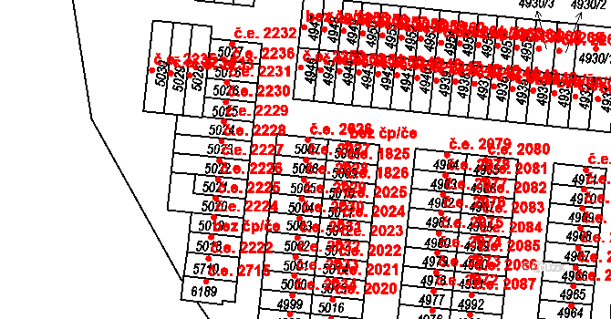 Cheb 2027 na parcele st. 5006 v KÚ Cheb, Katastrální mapa