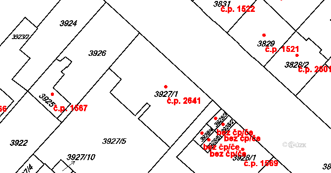 České Budějovice 3 2641, České Budějovice na parcele st. 3927/1 v KÚ České Budějovice 3, Katastrální mapa