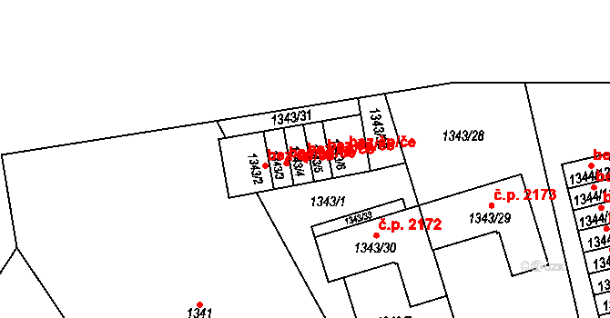 Litvínov 43652026 na parcele st. 1343/4 v KÚ Horní Litvínov, Katastrální mapa