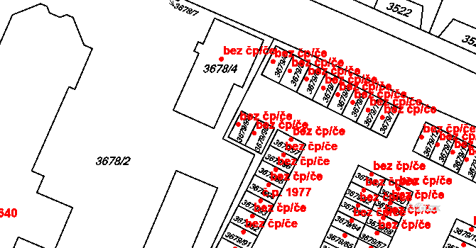Fryštát 88, Karviná na parcele st. 3679/99 v KÚ Karviná-město, Katastrální mapa