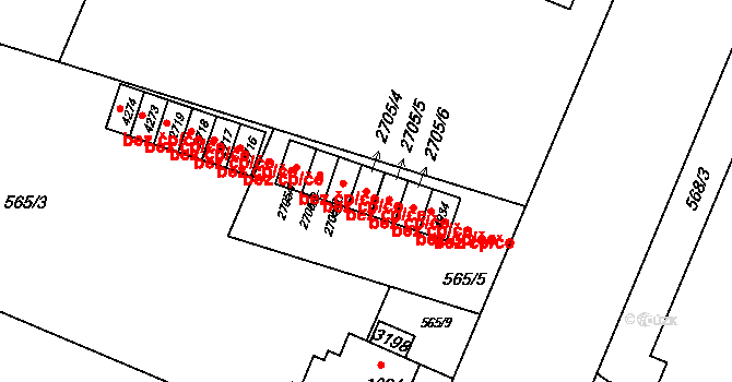 Šumperk 48825026 na parcele st. 2705/4 v KÚ Šumperk, Katastrální mapa