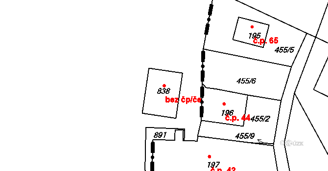 Libouchec 50218026 na parcele st. 838 v KÚ Libouchec, Katastrální mapa