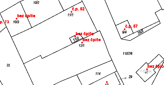 Blšany 50276026 na parcele st. 12/1 v KÚ Liběšovice, Katastrální mapa