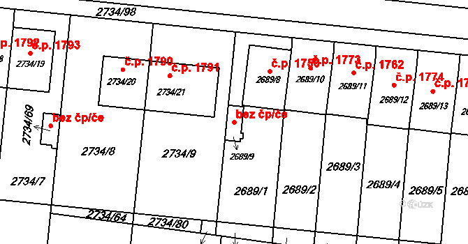 České Budějovice 50519026 na parcele st. 2689/9 v KÚ České Budějovice 7, Katastrální mapa