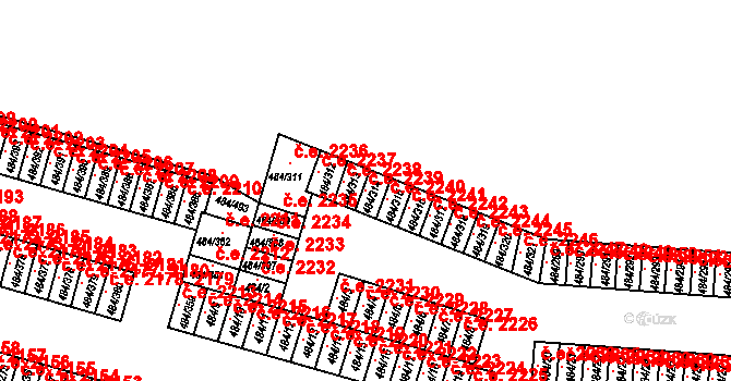 Podlesí 2239, Havířov na parcele st. 484/314 v KÚ Bludovice, Katastrální mapa