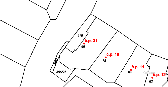 Lhota u Chroustovic 31, Chroustovice na parcele st. 66 v KÚ Lhota u Chroustovic, Katastrální mapa