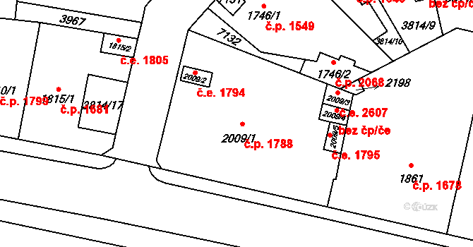 Žatec 1788 na parcele st. 2009/1 v KÚ Žatec, Katastrální mapa