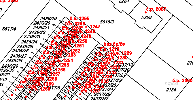 Žatec 1212 na parcele st. 2437/2 v KÚ Žatec, Katastrální mapa