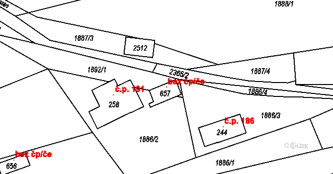 Všemina 105399027 na parcele st. 657 v KÚ Všemina, Katastrální mapa