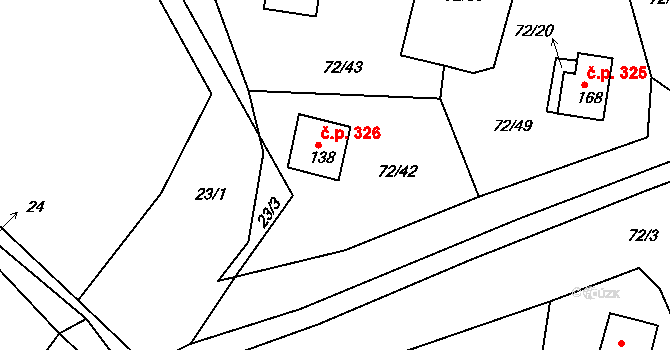 Klení 326, Benešov nad Černou na parcele st. 138 v KÚ Klení, Katastrální mapa