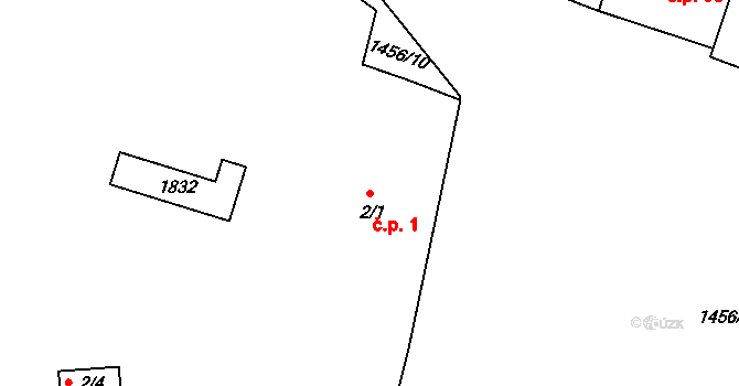 Tetín 1 na parcele st. 2/1 v KÚ Tetín u Berouna, Katastrální mapa