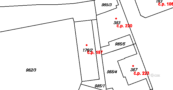 Jílové 157 na parcele st. 176/2 v KÚ Jílové u Děčína, Katastrální mapa