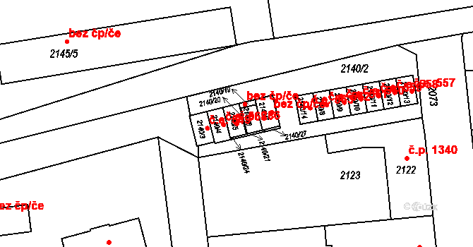 Rumburk 1 286, Rumburk na parcele st. 2140/5 v KÚ Rumburk, Katastrální mapa