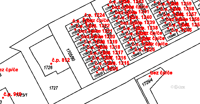 Kopřivnice 1218 na parcele st. 1705/33 v KÚ Kopřivnice, Katastrální mapa