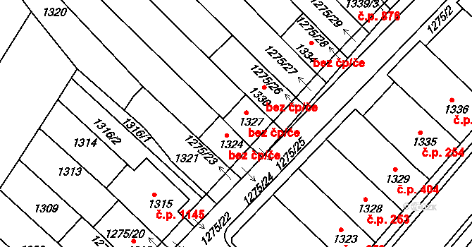 Mutěnice 38899027 na parcele st. 1327 v KÚ Mutěnice, Katastrální mapa