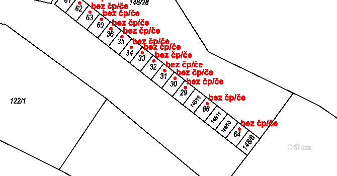 Stařeč 39964027 na parcele st. 30 v KÚ Kracovice, Katastrální mapa