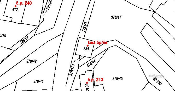 Trstěnice 40171027 na parcele st. 334 v KÚ Trstěnice u Litomyšle, Katastrální mapa