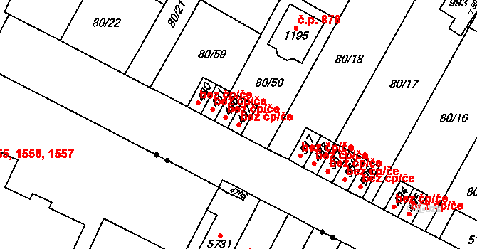 Pardubice 40414027 na parcele st. 497 v KÚ Studánka, Katastrální mapa